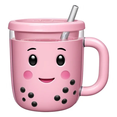 Pink mug with bubble tea, Without a face, Just a pink bubble tea mug (WITHOUT A FACE!!!!!!) sticker