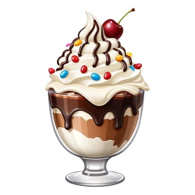 fudge sundae with cherry on top sticker