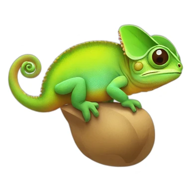 Cute little Chubby Chameleon sticker