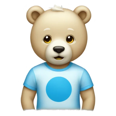 White bear in blue t-shirt sticker