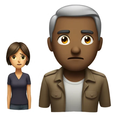 Man scowls at woman sticker