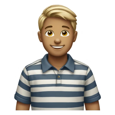 smiling boy in striped shirt sticker