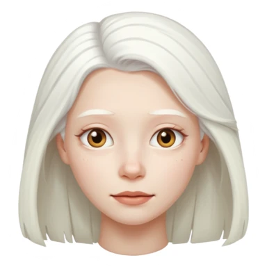 albino frau mit weißem haar und heißer haut, ohne sommersprossen sticker