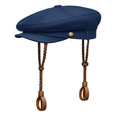a floating Navy blue Brixton fiddler cap hat sticker