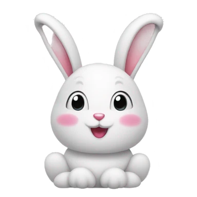 Happy bunny with little hearts sticker