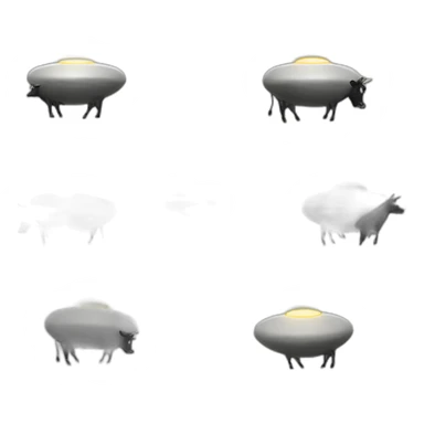 UFO absorbing cow sticker