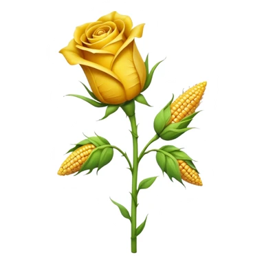 Make the wilted rose emoji but a stalk of corn but shaped like this emoji: 🥀🥀🥀 sticker