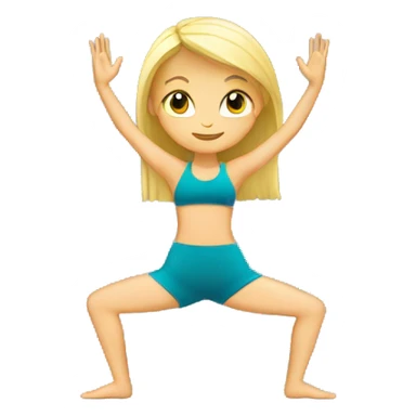 Blonde yoga girl tree pose sticker