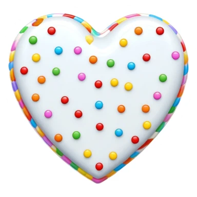 White heart with sprinkles sticker
