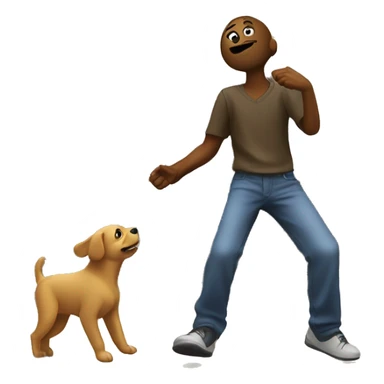 dog dancing with a human at church sticker