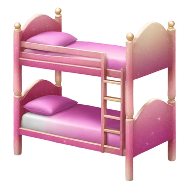 Pink ombre bunk bed with glitter  sticker