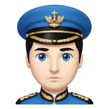 Dictator with black hair blue eyes ,Georgian face  sticker