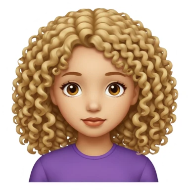 A girl with medium-length, curly hair without volume.  sticker