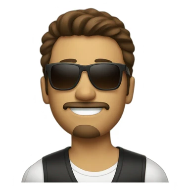 man dancing with goatee and sunglasses with brown hair sticker