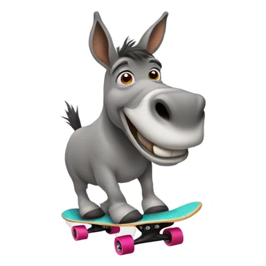 Donkey on a skateboard sticker