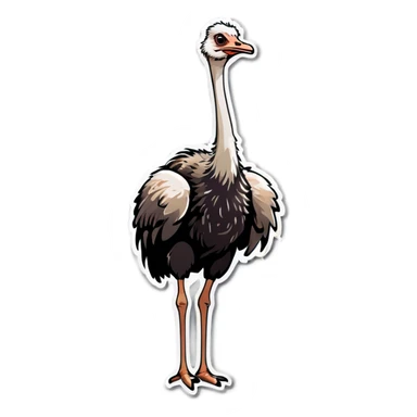 an ostrich raising its hand to volunteer for something sticker