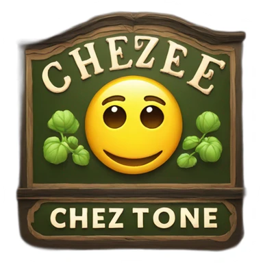 A pub sign with the text "Chez toine" sticker