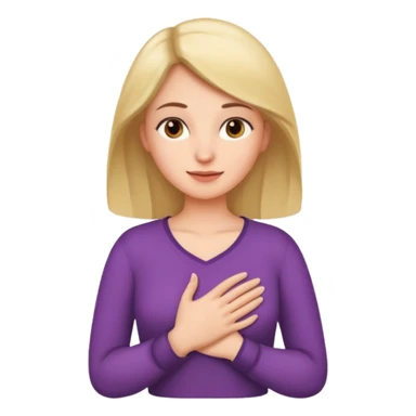 Elini göğsüne koyup rahatlamış sticker