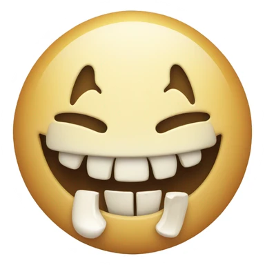 Smiling emoji with bone in its mouth  sticker