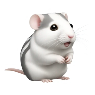 White djungarik hamster with a grey stripe on the back sticker