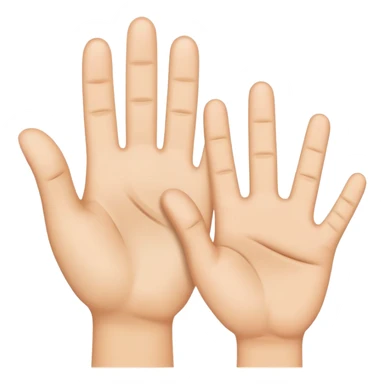 High five hand emoji with the index and little finger half missing sticker