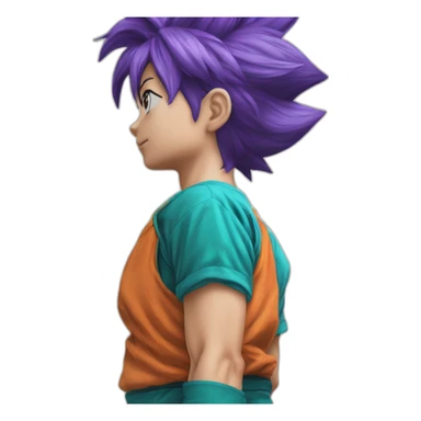 Bulma on Son Goku's back sticker