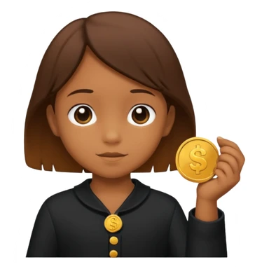 child silhouette holding a coin sticker