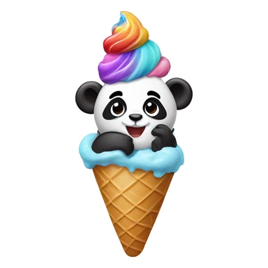 Panda eating ice creams  sticker