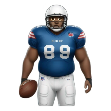 Fat American football player sticker
