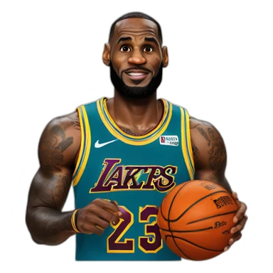 Lebron james holding a basketball sticker