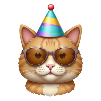 Gato fiestero con sombrero y lentes sticker