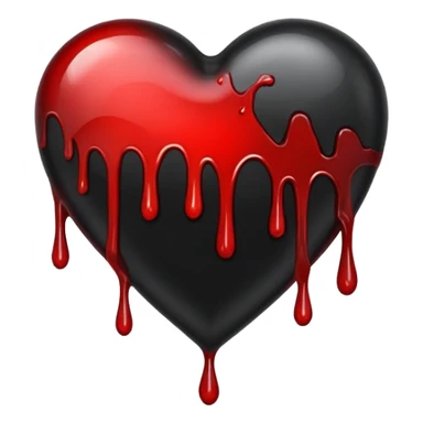 Black heart with blood drips sticker