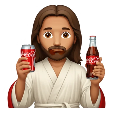 Jesus with a coke in his hand sticker
