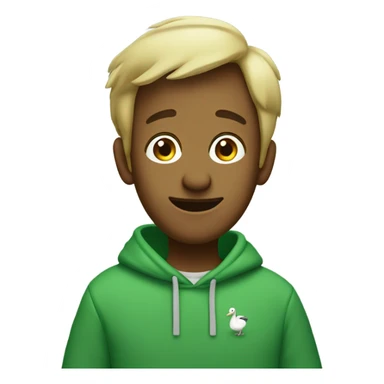 Silly goose in green sweatshirt  sticker