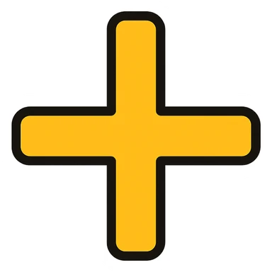 minimalist plus icon, simple color outline, no fill sticker