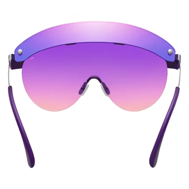 gradient pink to purple frameless visor sunglasses, Y2K aesthetic, single lens design sticker