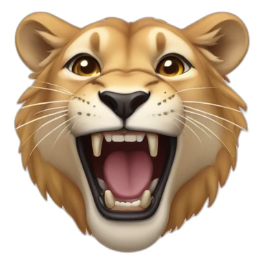 Lioness roaring sticker