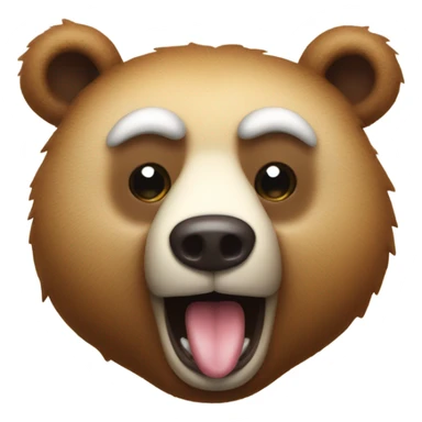 Hoho the bear sticking its tongue out looking gormless sticker