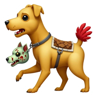 A dog raiding a zombie like minecrafty like a chicken jocky but instead wolf jocky or dog jocky But blocky sticker