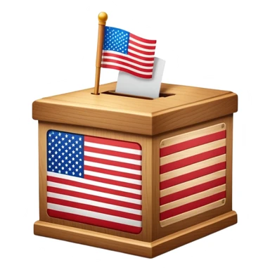 voting ballot box with American flag sticker