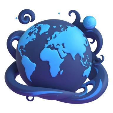 dark navy blue planet with swirls sticker