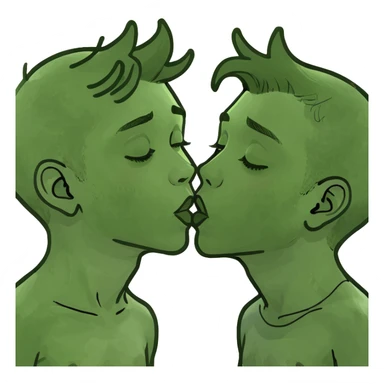 Two boys kissing sticker