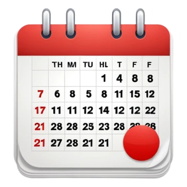 calendar with a circled date sticker