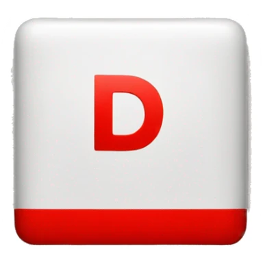 letter D in red box/square sticker