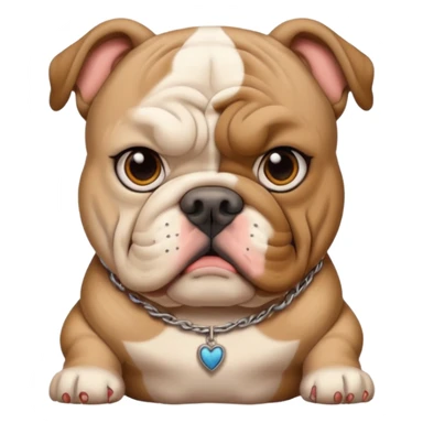 bulldog with face tattoos sticker