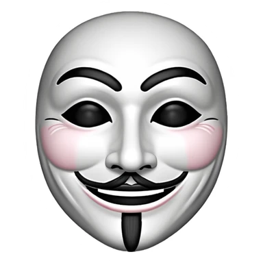 Black and white Guy fawkes mask emoji sticker