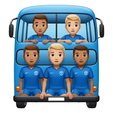 autobus para equipo azul  juton con jugadores adentro  sticker