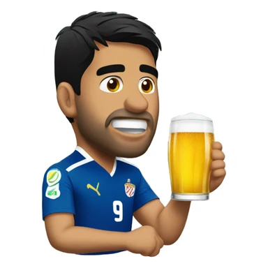 Luis Suárez drink beer sticker