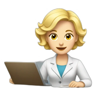 blond female genealogist conducting research sticker
