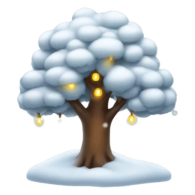 Tree with snow and lights  sticker
